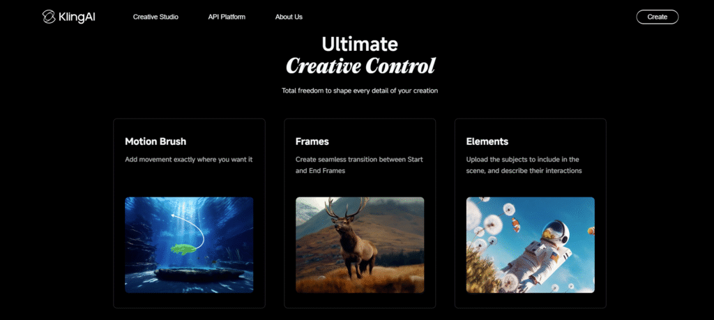 Kling AI Home Page image