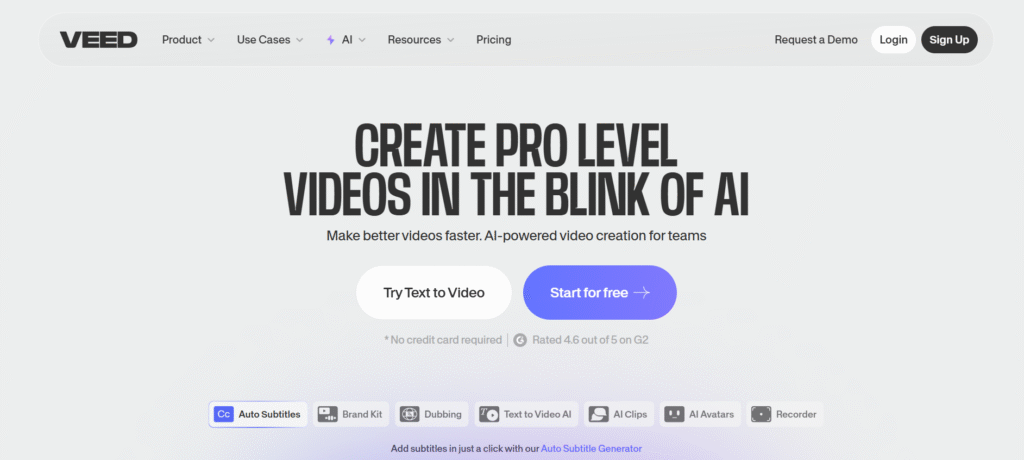 VEED.IO home page image